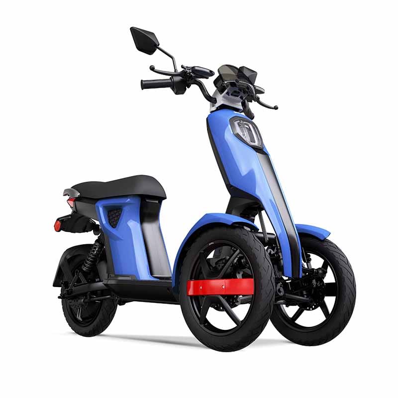 Blauwe Doohan iTango elektrische driewieler