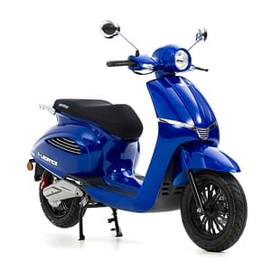 Donkerblauwe elektrische scooter E-Legance